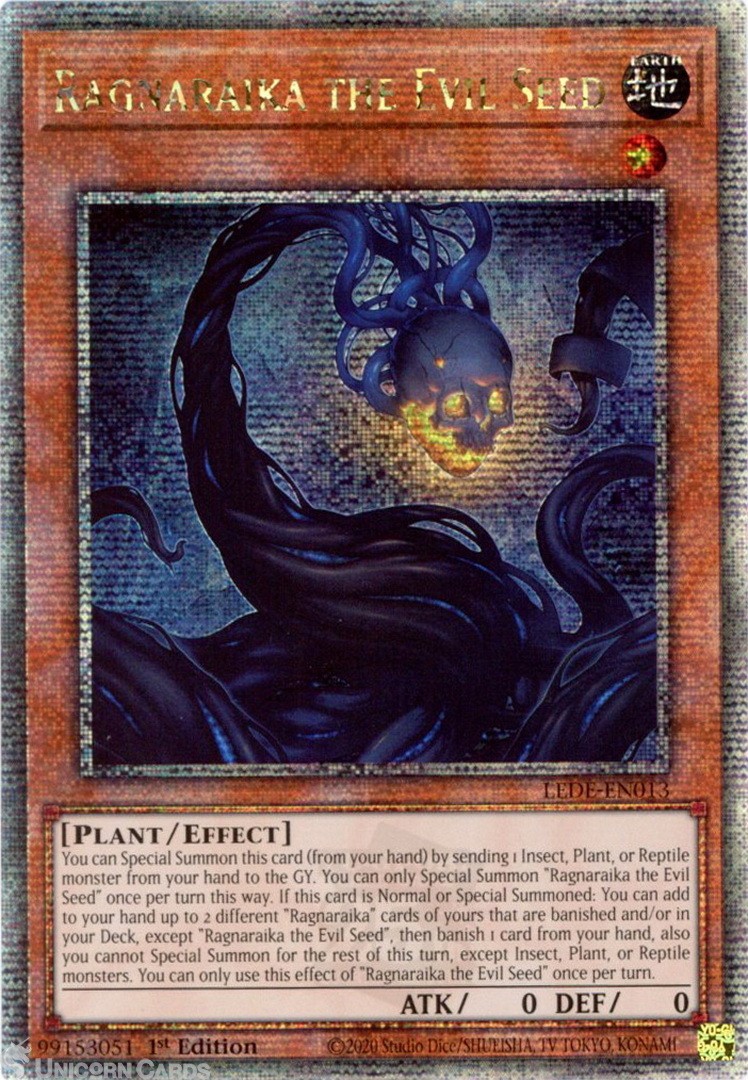 LEDE-EN013 Ragnaraika the Evil Seed : Quarter Century Secret Rare 1st Edition Yu