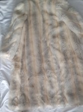 Vintage AVEC TU By Glenoit White/Silver FAUX FUR Womans Coat Size 14 Pre-owned