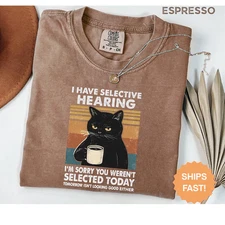 Comfort Colors I Like Cats And Coffee Shirt, Coffee Lover Shirt, Funny Cat Shirt