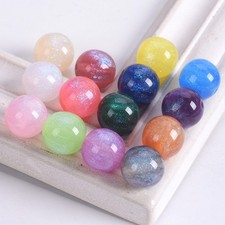 20pcs 16mm Round Glossy Moonlight Resin Loose Beads For Jewelry Making DIY