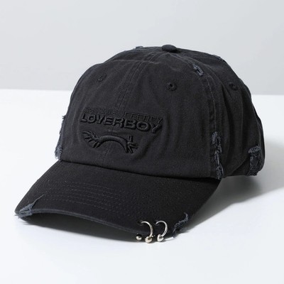 CHARLES JEFFREY LOVERBOY Herren Pierced Logo Cap mit gesticktem Logo, schwarz