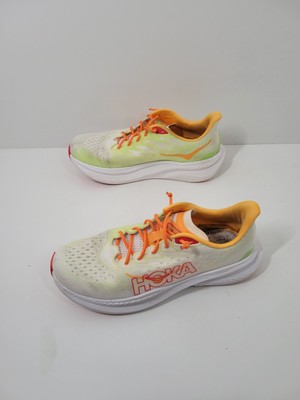 Hoka One One Mach 6 White Orange Running Sneaker Shoes Womrn Size 10.5B