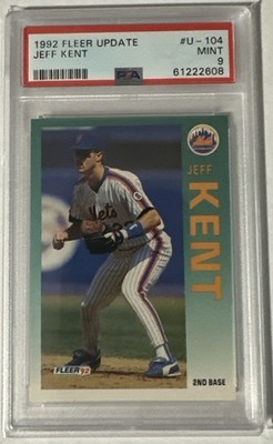 Jeff Kent 1992 Fleer Update #U-104 Rookie Card Mets - Giants HOF PSA 9 MINT