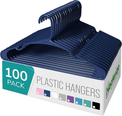 100PCS Clothes Hangers Plastic for Adults - Plastic Hangers, Perfect Coat Hanger