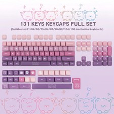 Purple Bear Keycaps MOA Profile 130 Keys PBT Dye Sub Keycap Set MX Switch