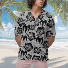Mothman Floral Hibiscus Cryptid Aloha Vacation Summer Hawaiian Shirt