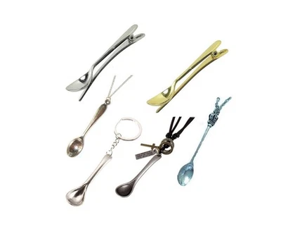 Very small metal mini spoon on chain, strap or keyring. Novelty gift spoon. - Image 1 of 4