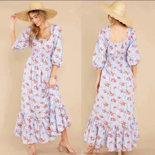 LoveShackFancy Lavender Moon Minnia Floral Dress SMALL