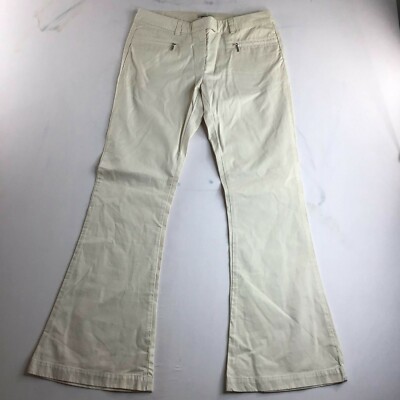 Calvin Klein Jeans Off White Trouser Pant Zip Pocket Casual Size M