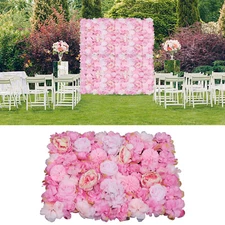 6X Artificial Silk Flower Wall Panel Wedding Party Venue Background Floral Decor