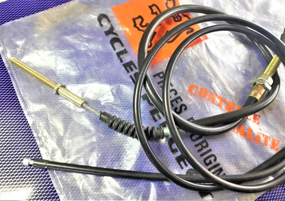 CABLE DE FREIN AVANT+ARRIERE ORIGINAL PEUGEOT MOTO DE COLLECTION PEUGEOT TXE - Photo 2/3