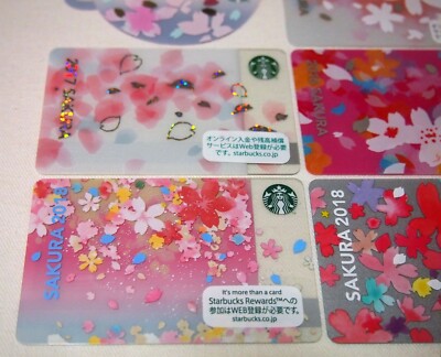 17◇サクラカード ペール 2016 STARBUCKS スタバ SAKURA Starbucks Japan 7 Cards Sakura Cherry Blossoms 2016 / 2017 / 2018