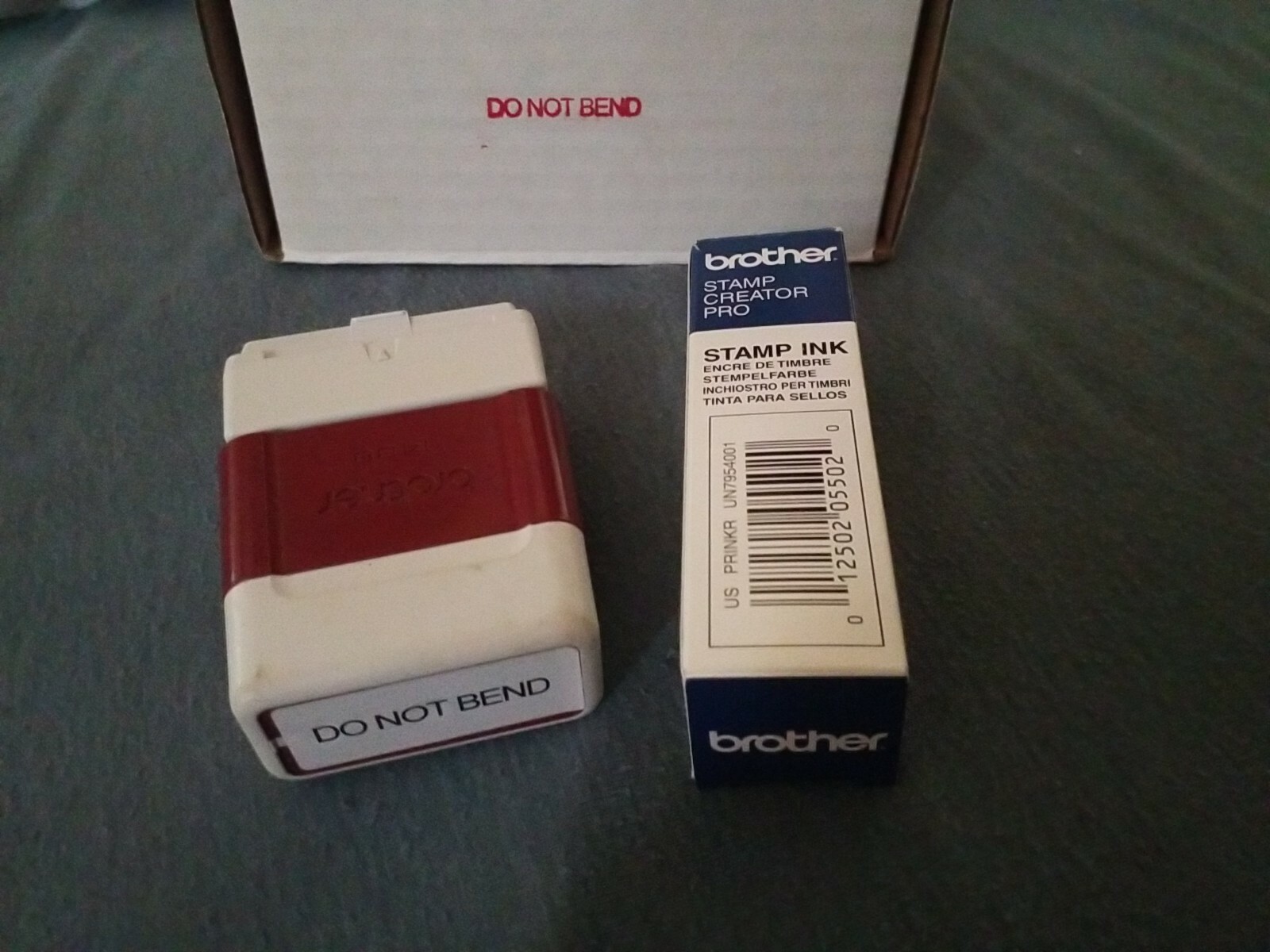 Brother Stamp 1438 w/ Red Pro Ink Refill "DO NOT BEND" Business Office