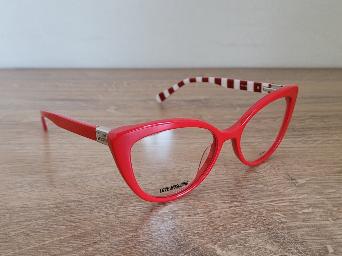 LOVE MOSCHINO MOL500 Red Cat Eye Acetate Eyeglasses Frames - NEW 