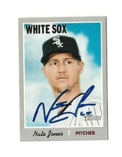 Chicago White Sox NATE JONES  Signed 2019 Topps Heritage Card #146
