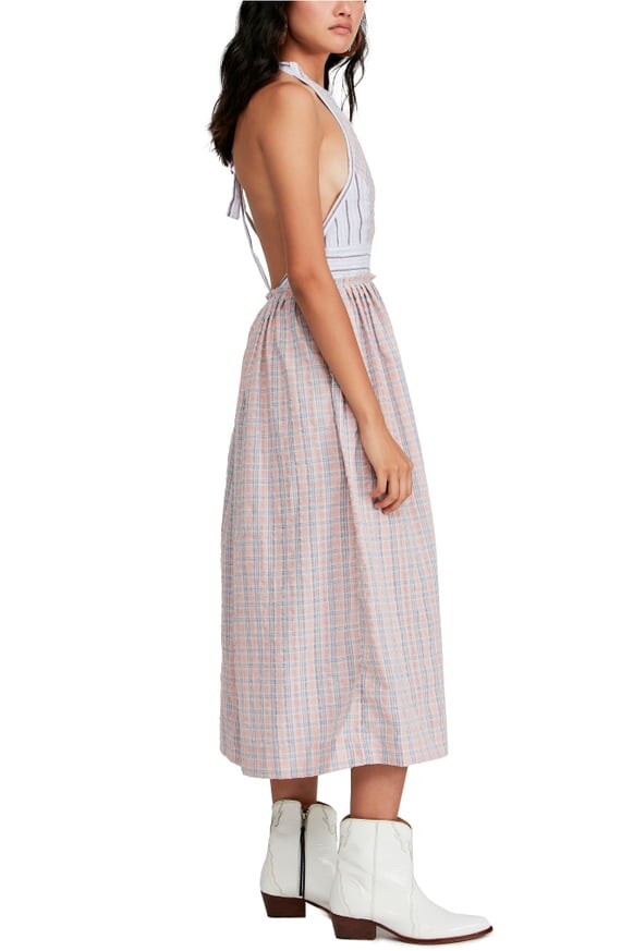 Free People Color Theory Midi Dress Large New | eBay