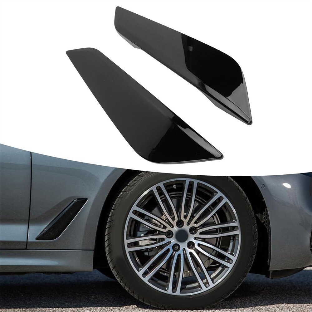 Pair Gloss Black Fender Duct Trim Left+Right Side For BMW G30 5 Series 2017-2022