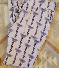 Kate Quinn Purple Vine Butterfly Bamboo Feel Joggers Drawstring Pants Lounge NEW