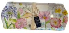Set of 2 Tahari 15&rdquo; Spring Summer Floral Melamine Serving Platter Trays