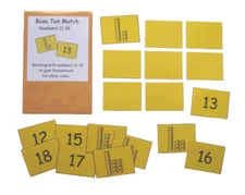 Teacher Made Math Center Learning Resource Game Base Ten Match Numbers 11-19