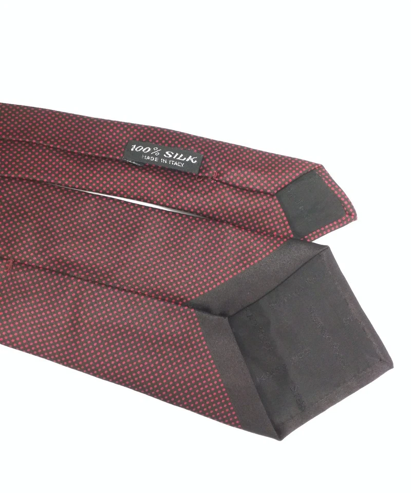 Corbata de cuello ajustada de seda a lunares roja negra de colección STEFANO RICCI 59" Foto 4 de 4