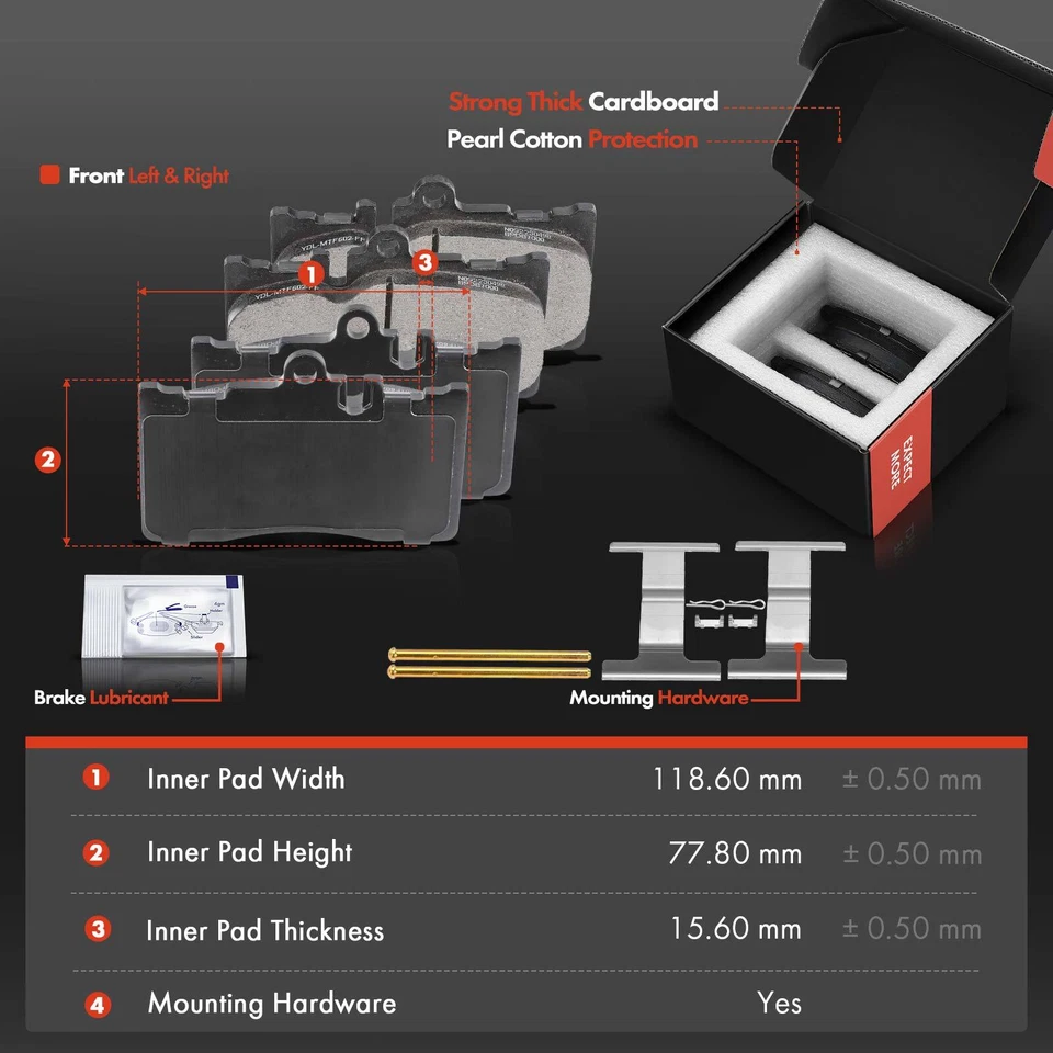 Front Disc Brake Rotor & Ceramic Brake Pads for Lexus LS430 2001-2006 Base 4.3L - Image 3 of 4