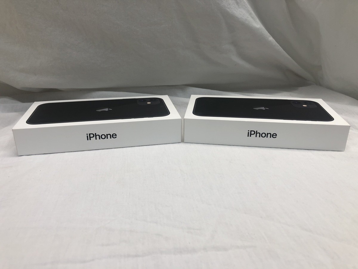 Lot of 2 Apple iPhone 11, MHC43LL/A Empty Boxes 64GB (Black) NO