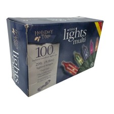 Holiday Time 100 MultiColor Christmas Mini Lights Green Wire 29 Foot Connectible