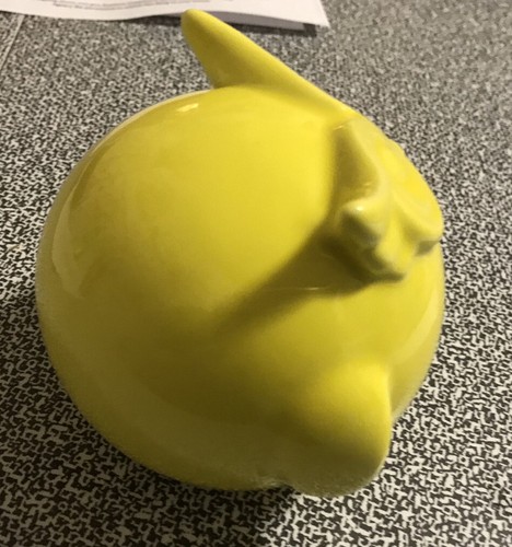 yellow round owl figurine - Picture 3 of 4