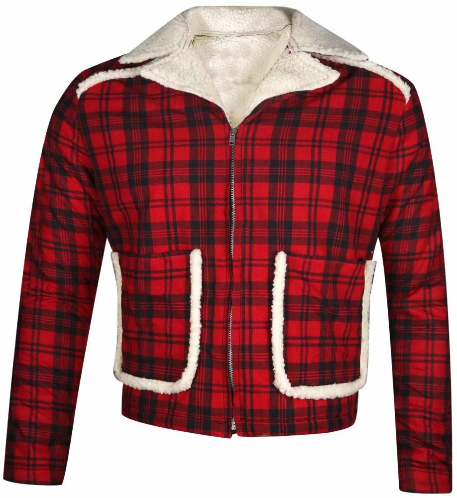 Deadpool Ryan Reynolds Red Shearling Fur Jacket Coat for Men