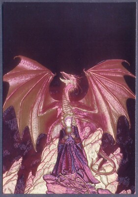 Moderne reflektierende Folien Postkarte: DRACHENFEUER - M Whelan.  (Warren Dufex 501291)
