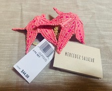 MERCEDES SALAZAR ARIEL RAFFIA PINK NAPKIN RINGS SET OF 2 HANDMADE IN COLUMBIA