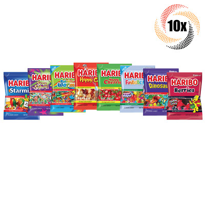 10x Bags Haribo Variety Gummi Candy Peg Bags | Share Size | 4-5oz | Mix & Match