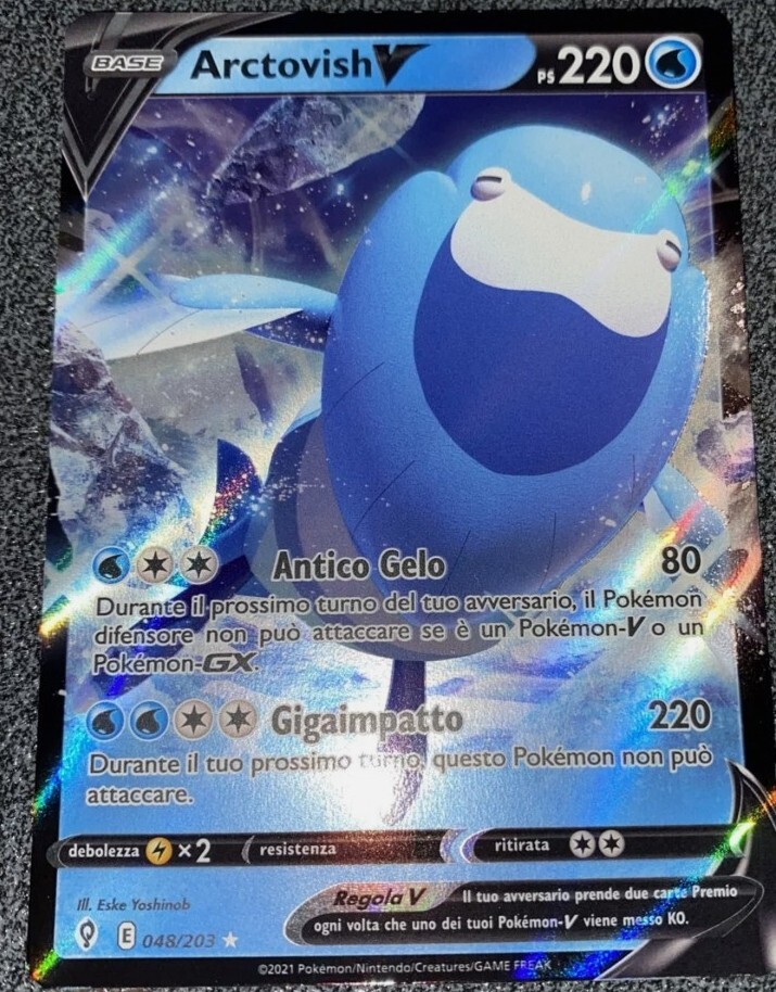 arctovish v pokemon card Carta Pokemon 048/203 ARCTOVISH V [Evoluzioni Eteree] Ita Holo Foil Mint  FullArt