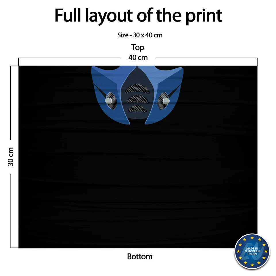 Washable Fabric Face Mask With Unique Print Animated Sub-Zero Design EU Made - Image 4 of 4