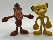 Walt Disney Resort The Lion King SIMBA and PUMBAA  Bendable 4" Figure