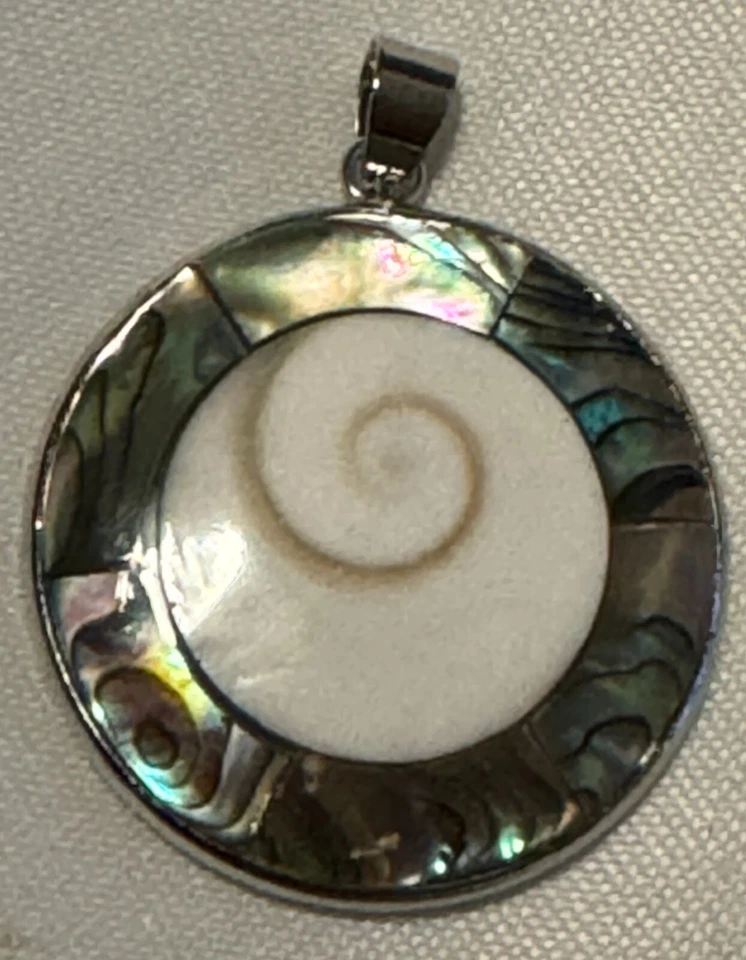 Круглая платиновая пластина с подвеской из абалона Paua SHIVA 1,24 дюйма (31,5 мм) - Изображение 4 из 4