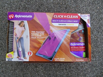 Rejuvenate Click n Clean Multi-Surface Microfiber Spray Mop & 32 Oz Cleaner Kit