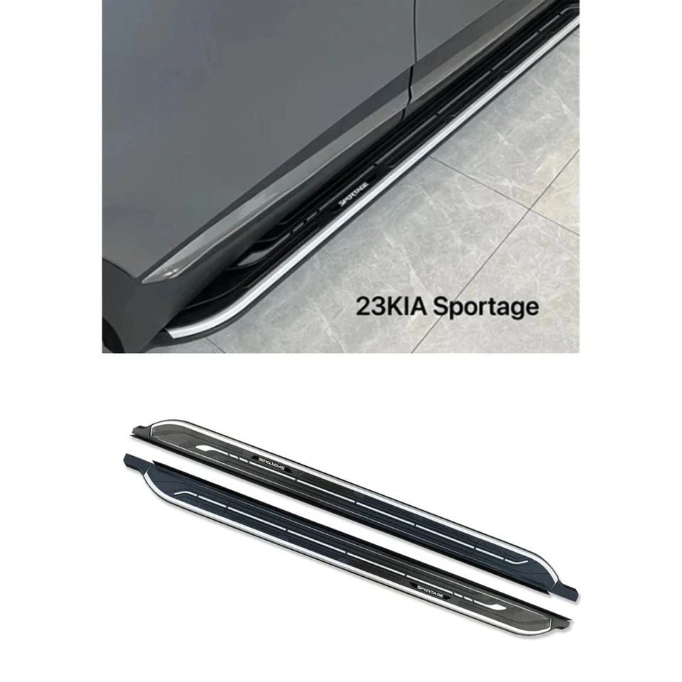 FOR KIA SPORTAGE 2023+ OEM STYLE RUNNING BOARDS SIDE STEPS WITH LOGO - Image 2 of 4