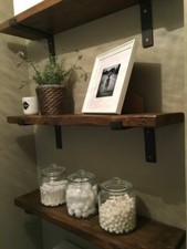 Old Rustic Wood Scaffold Board Shelves Industrial Shelf