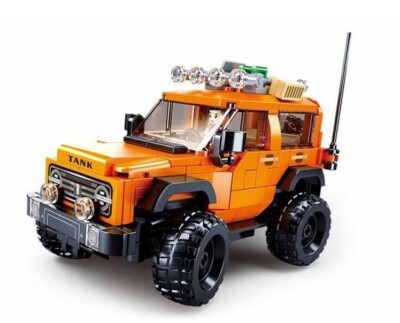 Klemmbausteine Bricks amerikanischer SUV orange  Safari Sluban B1013 302 Teile