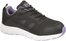 Ladies Grafters Work Trainer Shoes Lilac Purple and Black Steel Toe Cap Sz UK 8