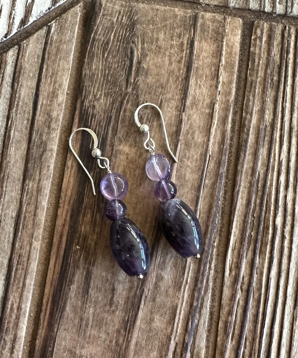 Deep Purple Earrings, Large Amethyst and Pale Pink Pear Shape Glass Earrings,  Bridal Teardrop, Wedding Jewelry - Etsy