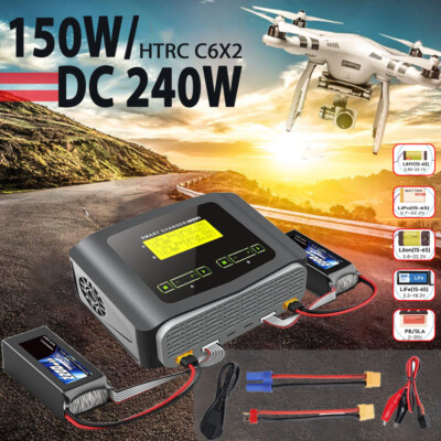Neu!!！HTRC DUO C6X2 Lipo Battery Balance Ladegerät 10A AC/DC Dual RC Ladegerät