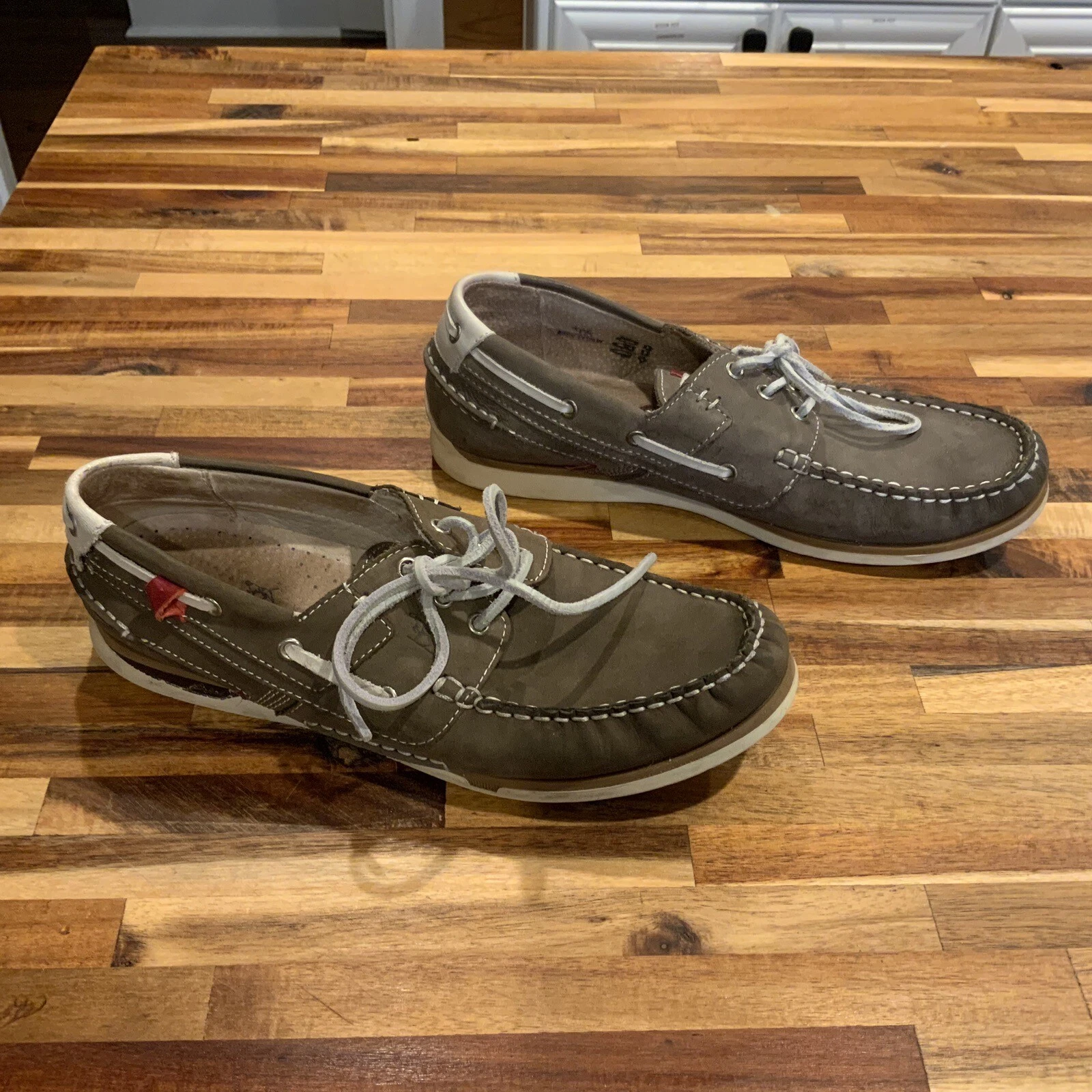 Rodd & Gunn Mens Allendale Taupe Leather Boat Loafer Shoes Italy EU 42 US 9.5