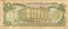 Billete Circulado Costa Rica 50 Colones 7.7.1993 Serie E 8 AAB