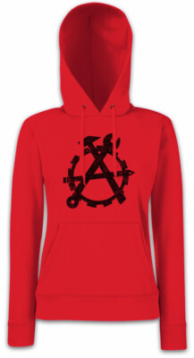Workers Anarchy Damen Hoodie Sweatshirt Socialism Communism Hammer and Sickle