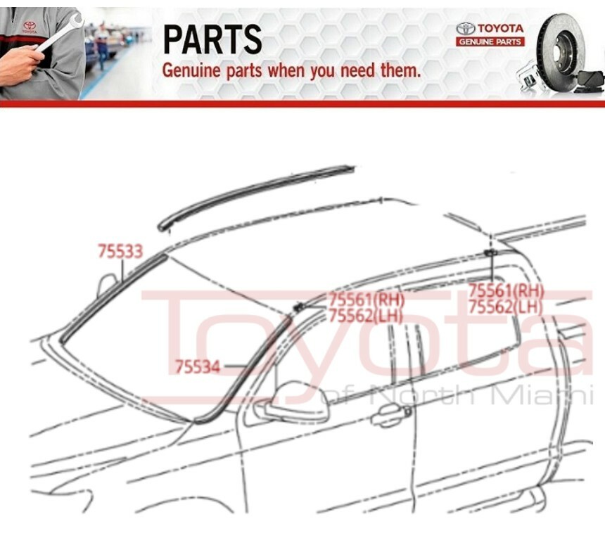 TOYOTA OEM 07-18 Tundra DOUBLE CAB Roof-Drip Molding Passager SIDE