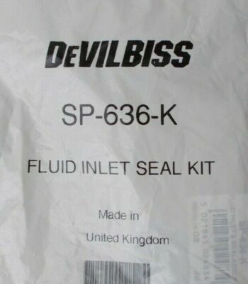 Fluid Inlet Seal Kit For: CVI Spray Gun Devilbiss SP-636-K