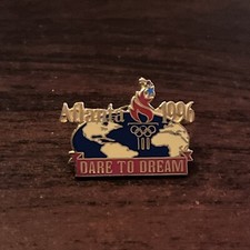 1996 Atlanta Olympics World Globe Dare To Dream Lapel Hat Pin